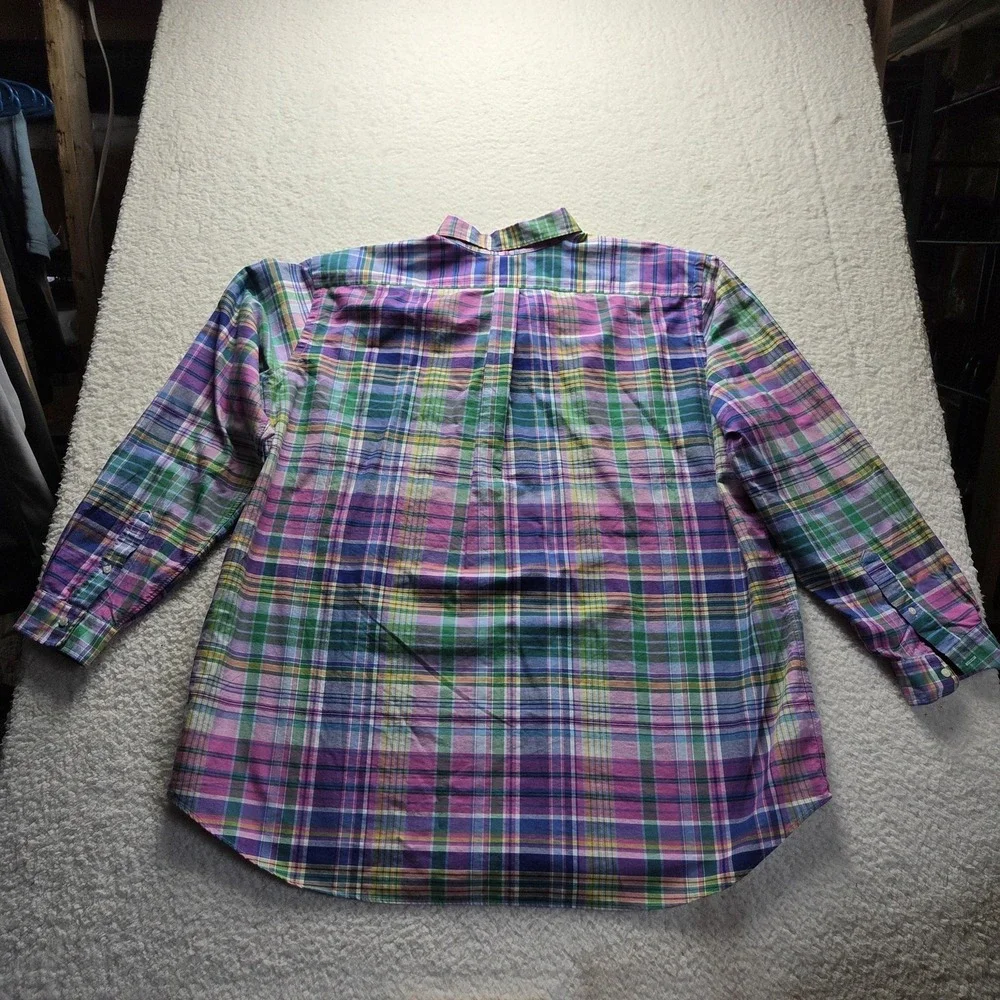 Polo Ralph Lauren Shirt Mens Big 3XLT Multicolor Plaid Long Sleeve Button-Down